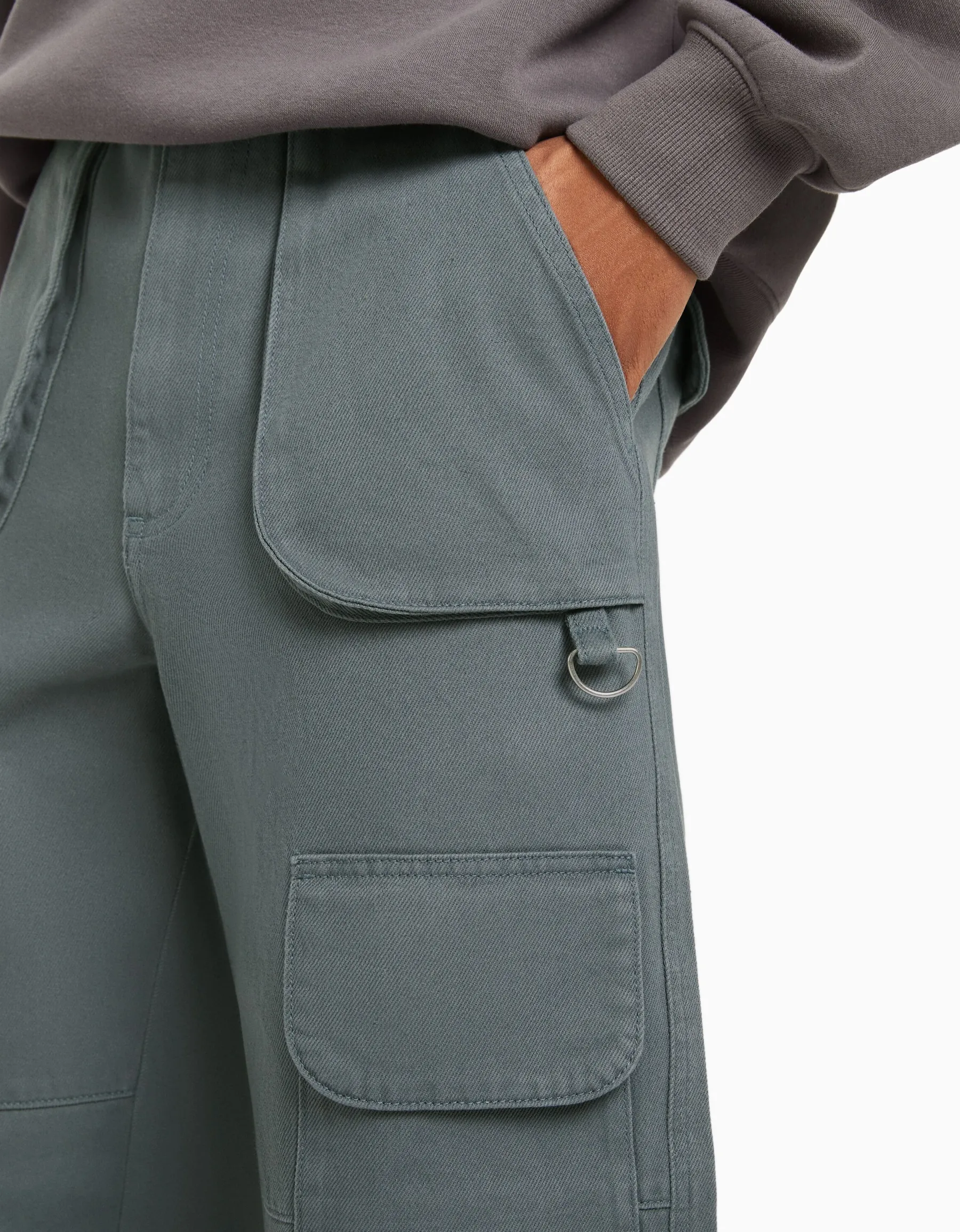 BERSHKA Jean cargo multipoches Bleu Shop