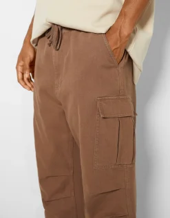 BERSHKA Jean cargo parachute Kaki Shop