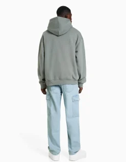 BERSHKA Jean cargo wide Bleu clair Flash Sale
