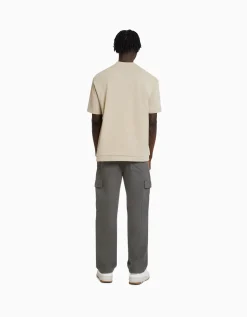 BERSHKA Jean cargo wide Bleu Cheap