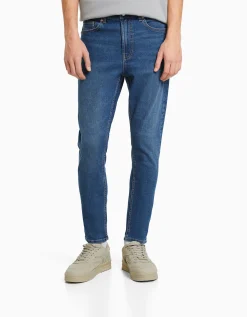 BERSHKA Jean carrot fit Bleu Discount