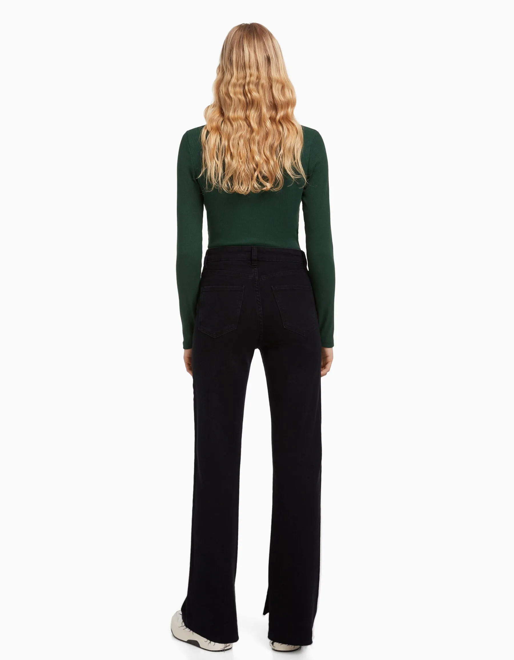 BERSHKA Jean décontracté fente latérale Bleu Best Sale
