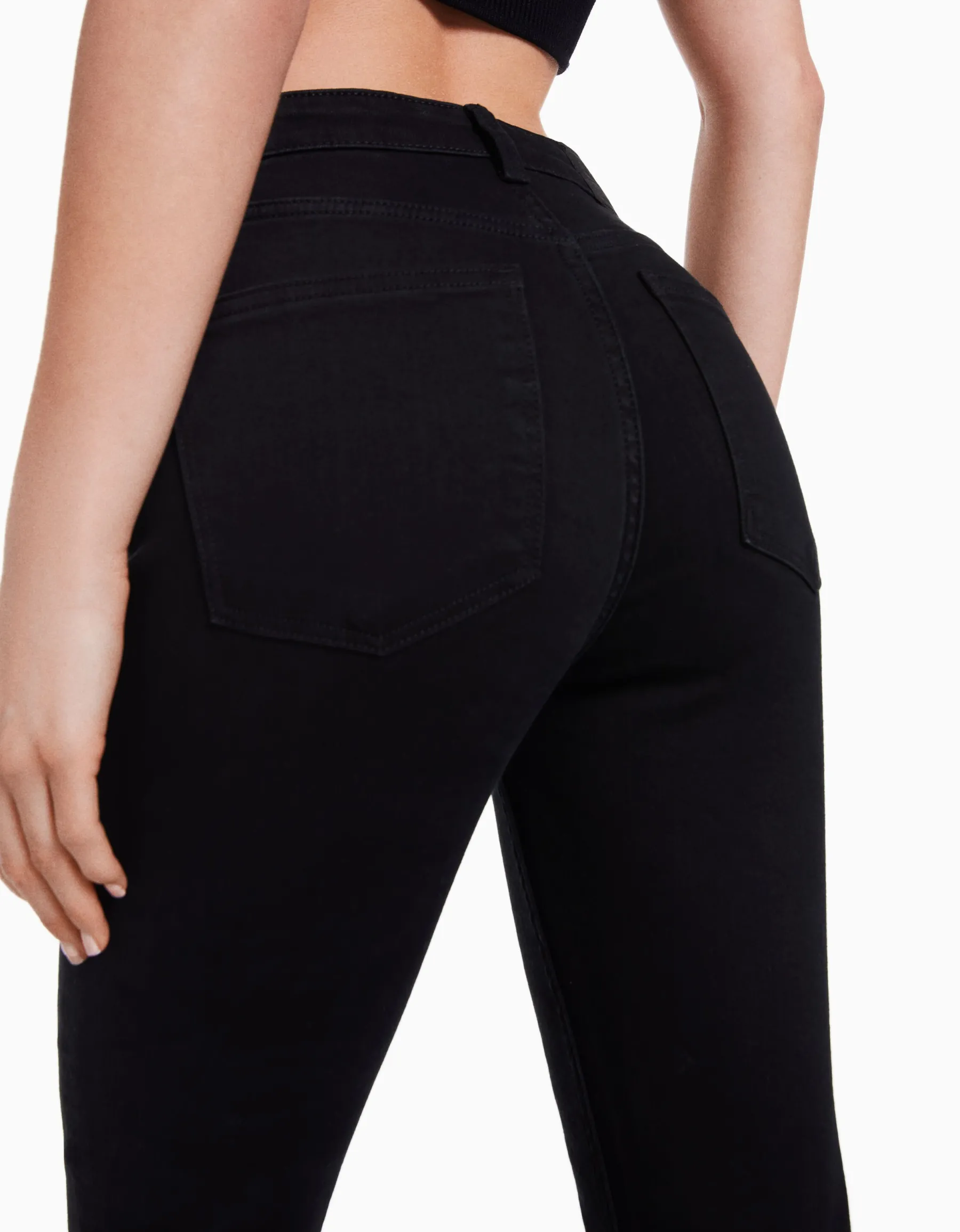 BERSHKA Jean flare Bleu Cheap