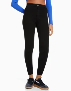 BERSHKA Jean jegging taille très haute Bleu Flash Sale