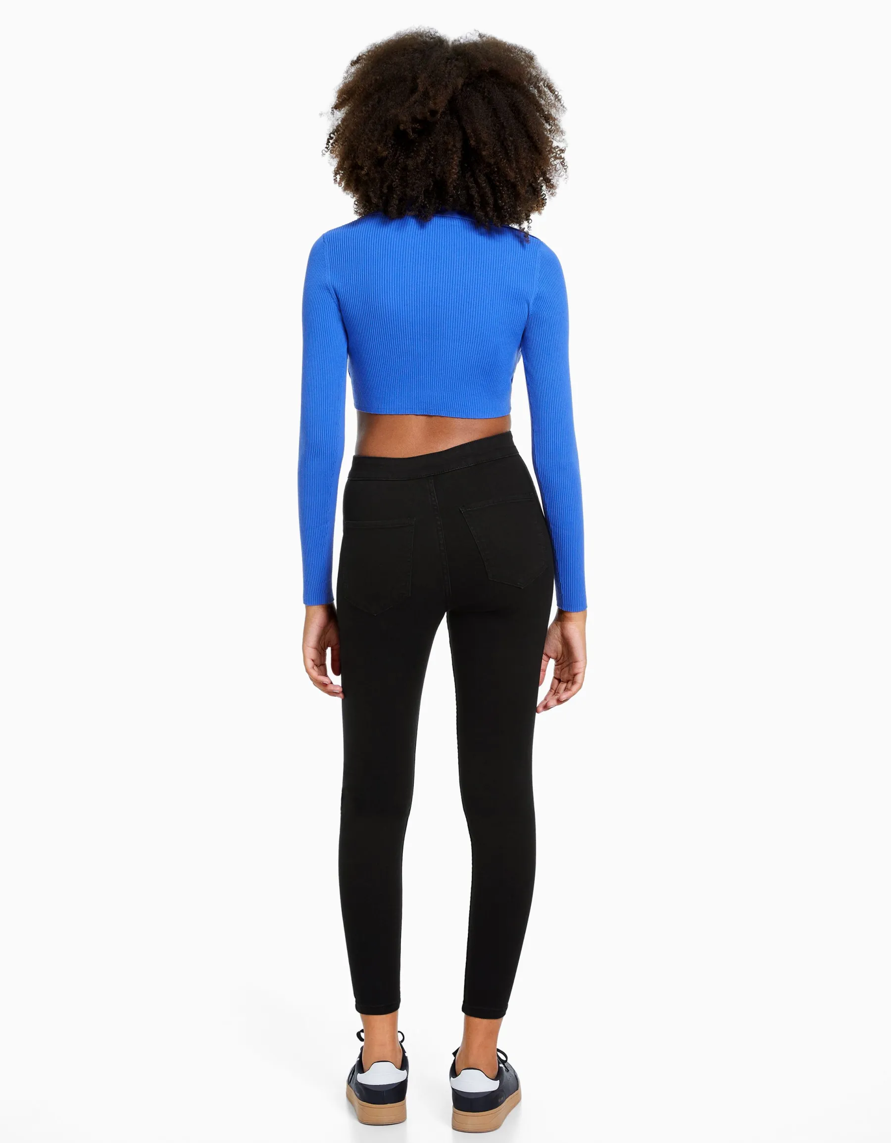 BERSHKA Jean jegging taille très haute Bleu Flash Sale