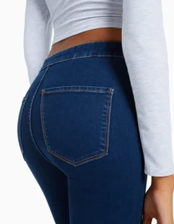 BERSHKA Jean jegging taille très haute Bleu Shop