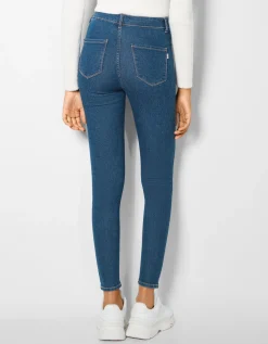 BERSHKA Jean jegging taille très haute Bleu Shop