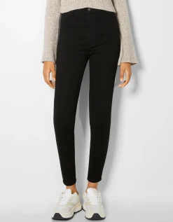 BERSHKA Jean jegging taille très haute Bleu Fashion