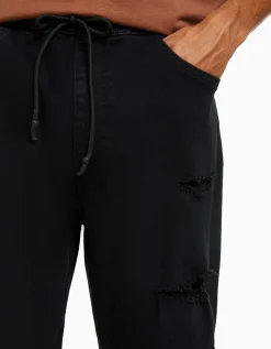BERSHKA Jean jogger déchiré Bleu Discount