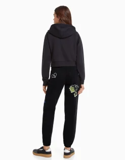 BERSHKA Jean jogger graffiti Bleu lavé Fashion
