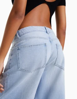 BERSHKA Jean palazzo Bleu clair Clearance