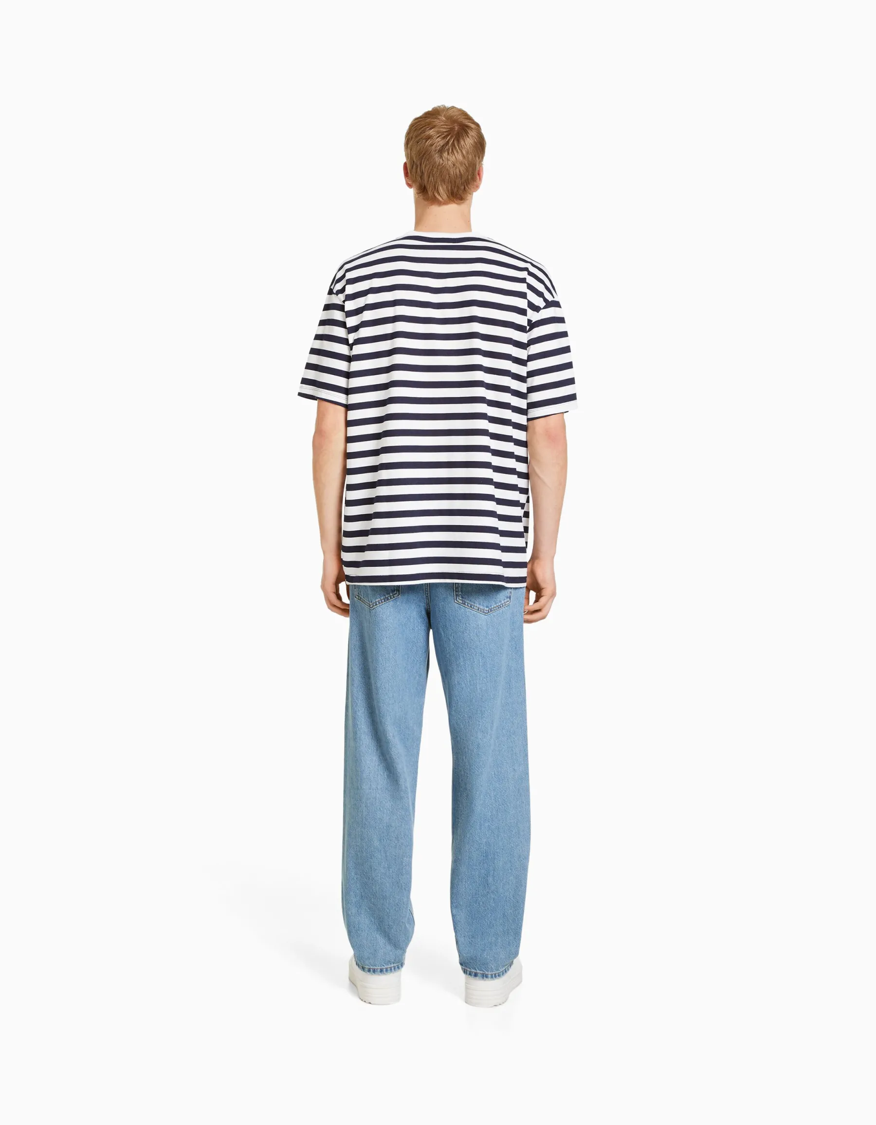 BERSHKA Jean 90's wide Bleu Clearance