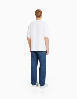 BERSHKA Jean 90's wide Bleu New