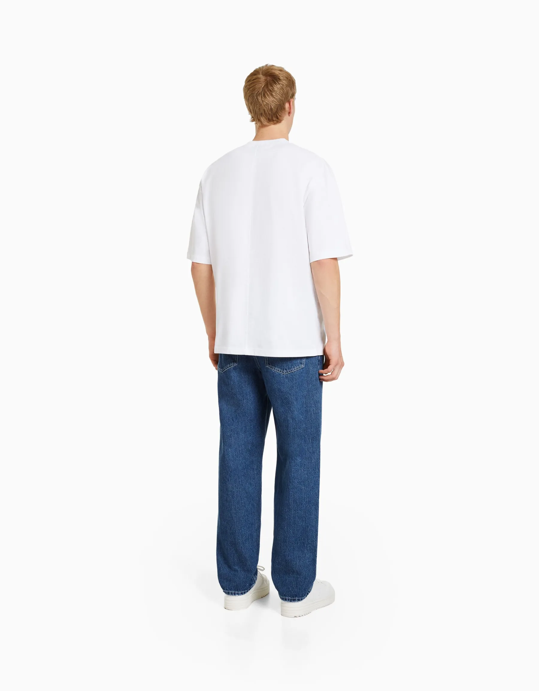 BERSHKA Jean 90's wide Bleu New