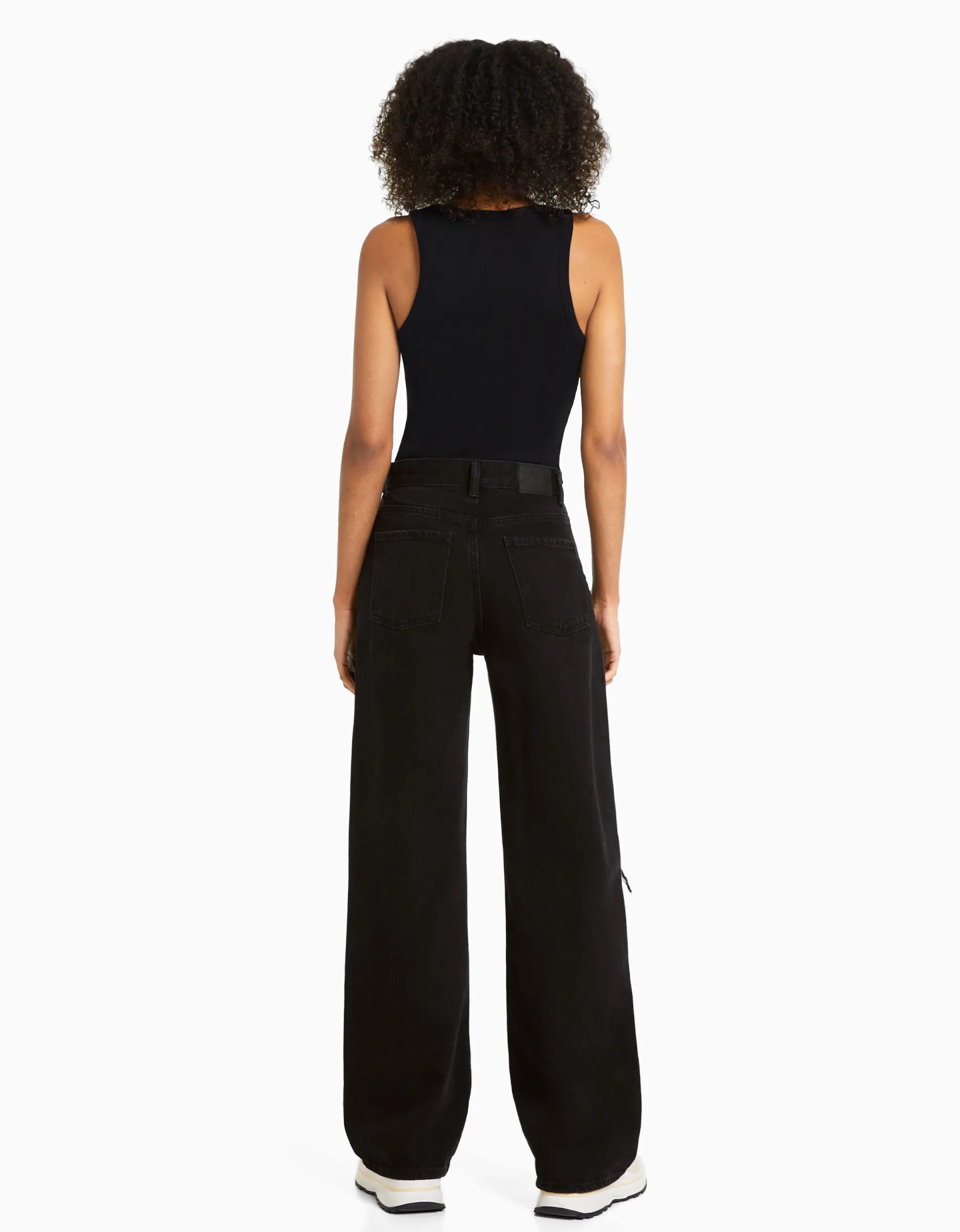 BERSHKA Jean 90’s wide déchiré Bleu Shop