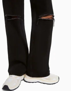 BERSHKA Jean 90’s wide déchiré Bleu Shop