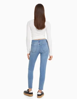 BERSHKA Jean skinny push up Bleu Shop