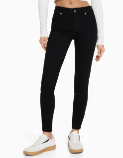 BERSHKA Jean skinny push up Bleu Outlet