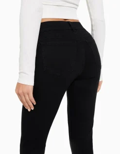 BERSHKA Jean skinny push up Bleu Outlet
