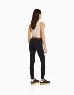 BERSHKA Jean skinny taille basse vintage Bleu Fashion