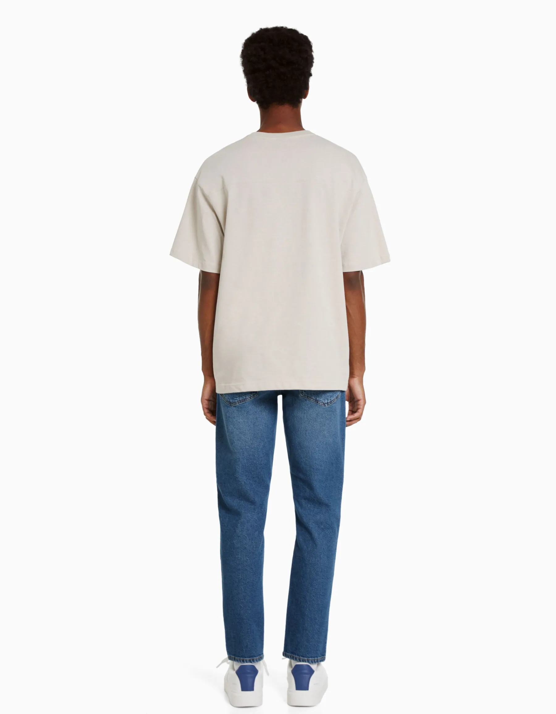 BERSHKA Jean slim Bleu lavé Cheap