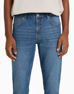 BERSHKA Jean slim Bleu lavé Cheap