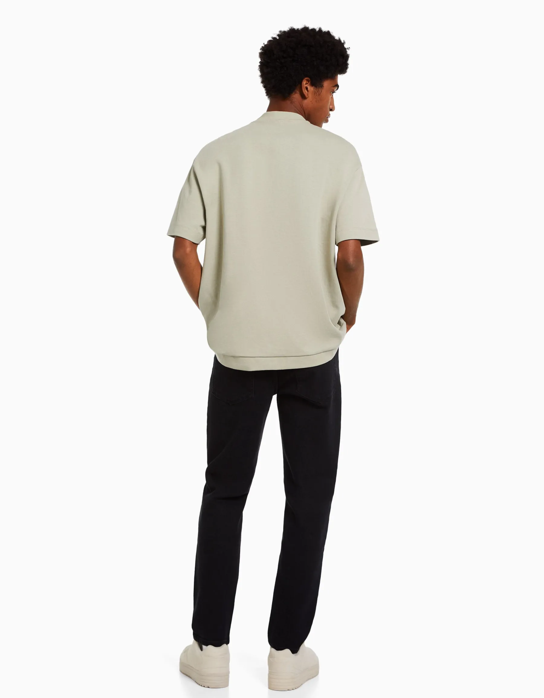 BERSHKA Jean slim Bleu lavé Sale