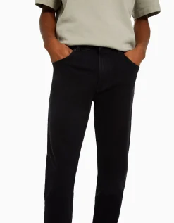 BERSHKA Jean slim Bleu lavé Sale
