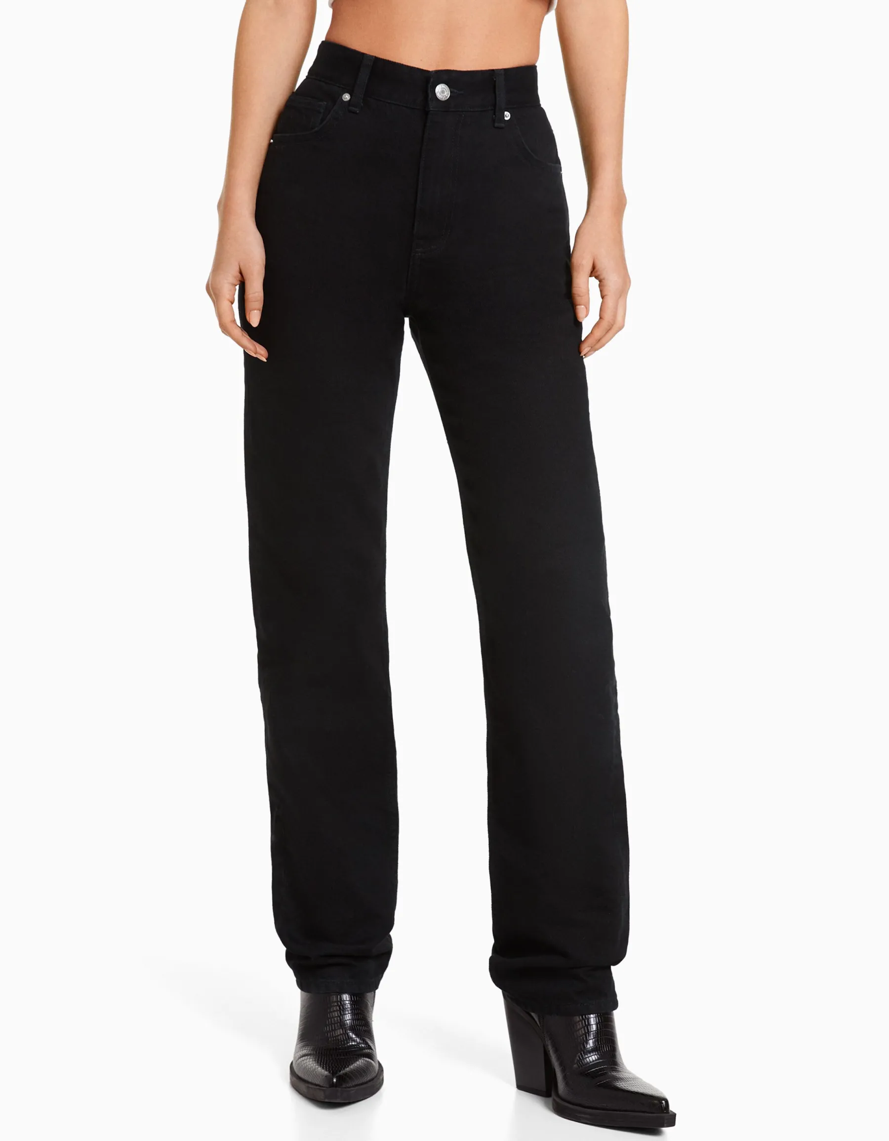 BERSHKA Jean straight Noir New