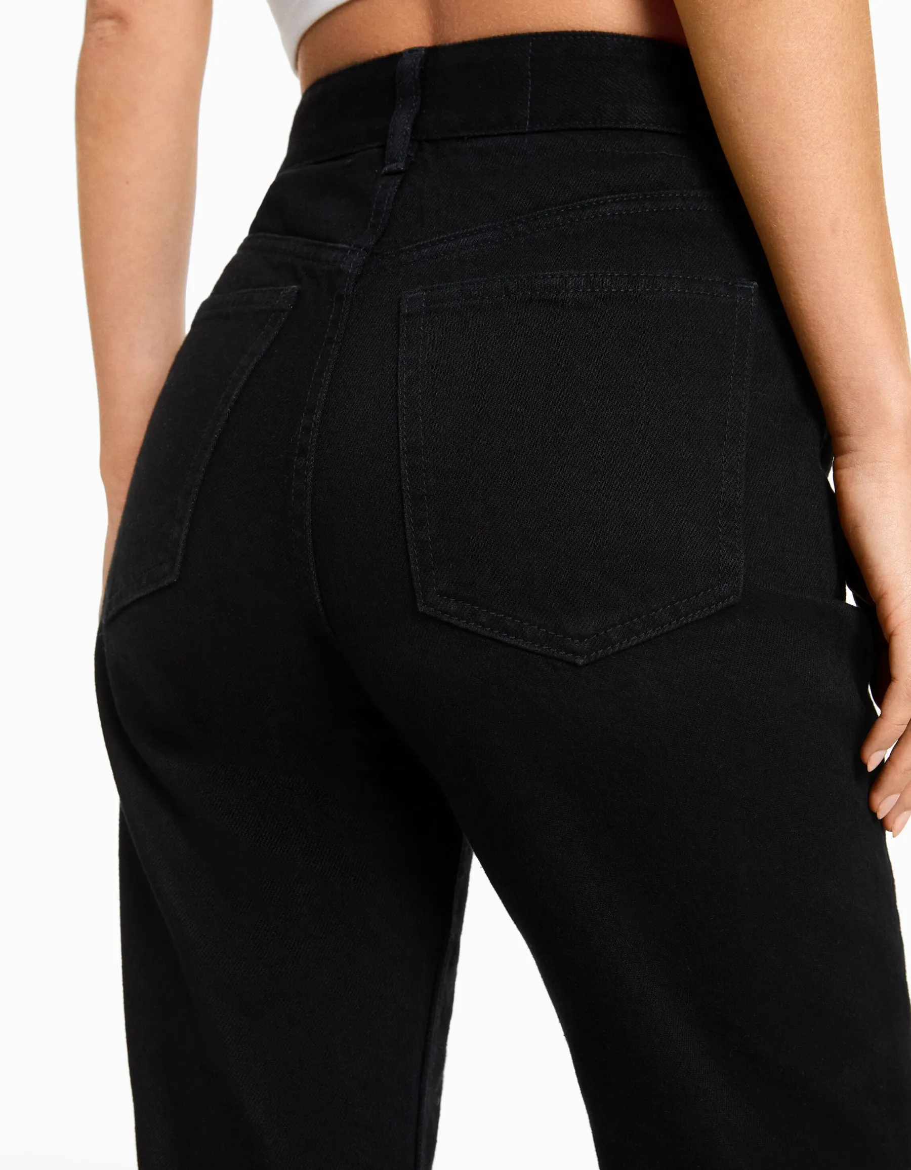 BERSHKA Jean straight Noir New