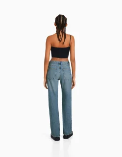 BERSHKA Jean straight Bleu clair Best Sale
