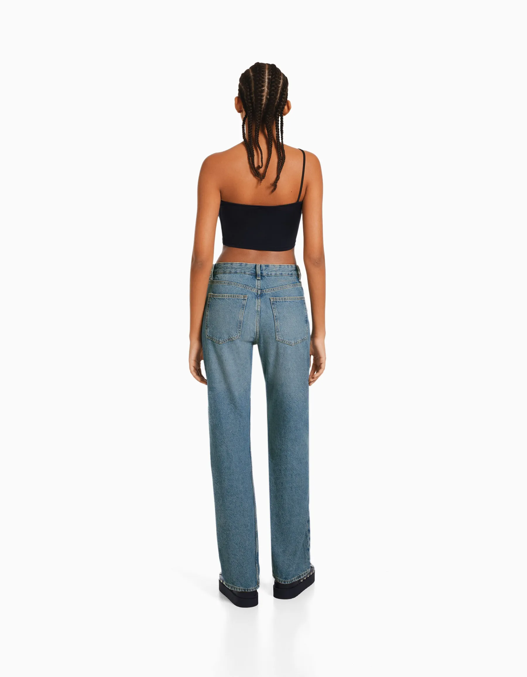 BERSHKA Jean straight Bleu clair Best Sale