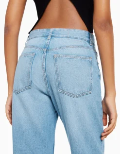 BERSHKA Jean straight Bleu clair Flash Sale