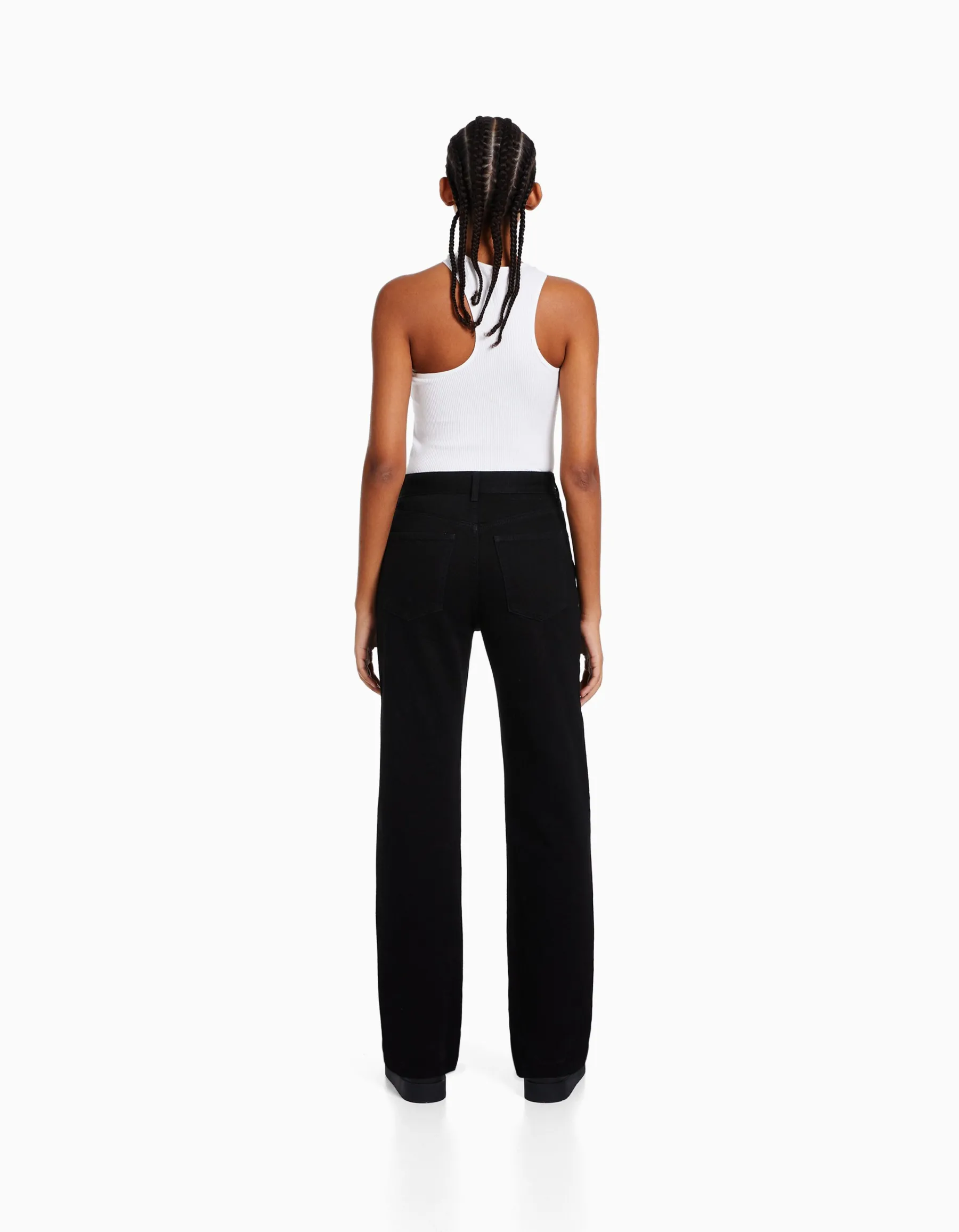 BERSHKA Jean straight Bleu clair New