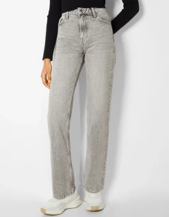 BERSHKA Jean straight Bleu Cheap