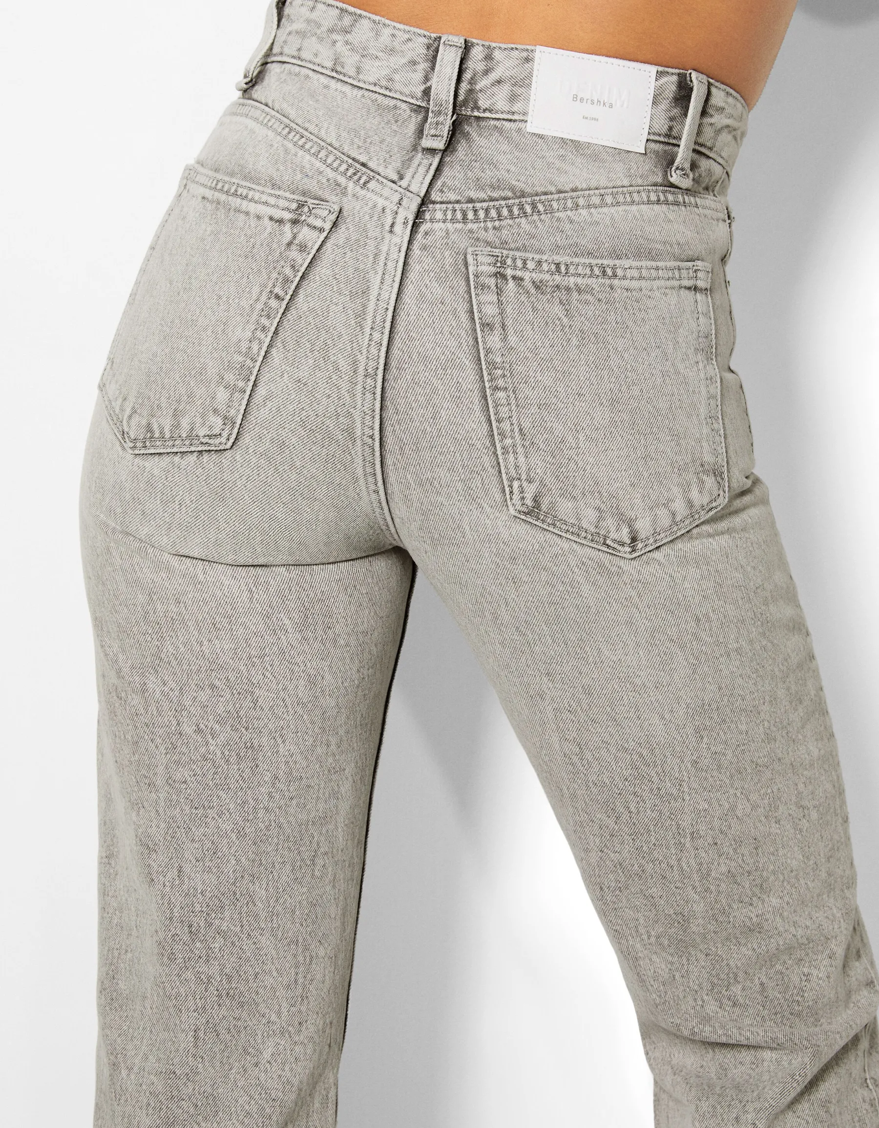 BERSHKA Jean straight Bleu Cheap