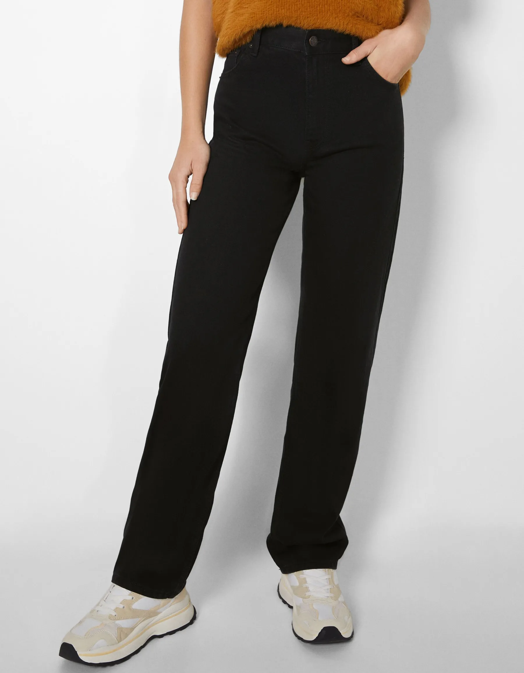 BERSHKA Jean straight Bleu Sale