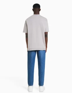 BERSHKA Jean straight style vintage Bleu Store