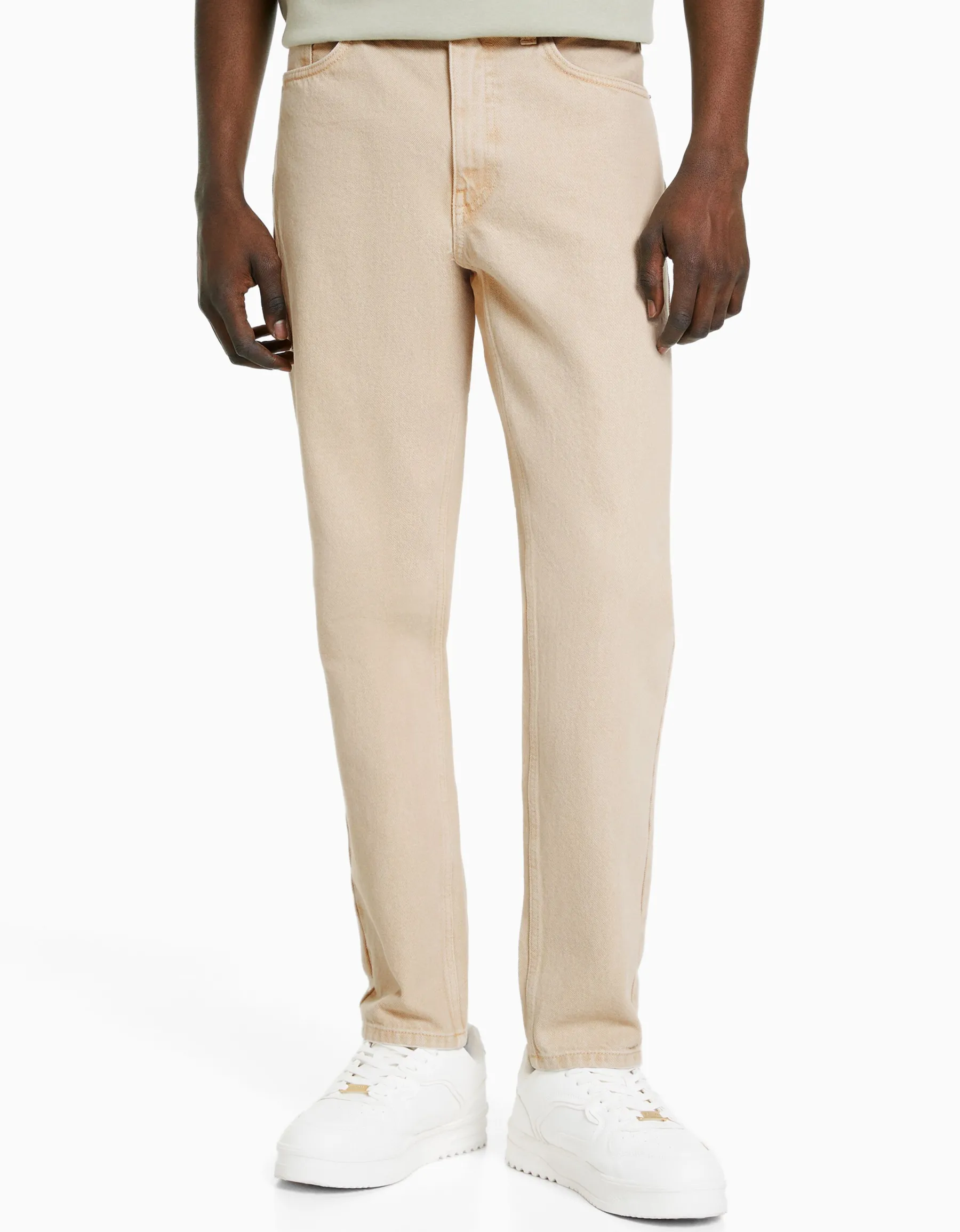 BERSHKA Jean straight style vintage Bleu clair Best Sale
