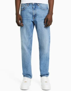 BERSHKA Jean straight style vintage Bleu clair Fashion