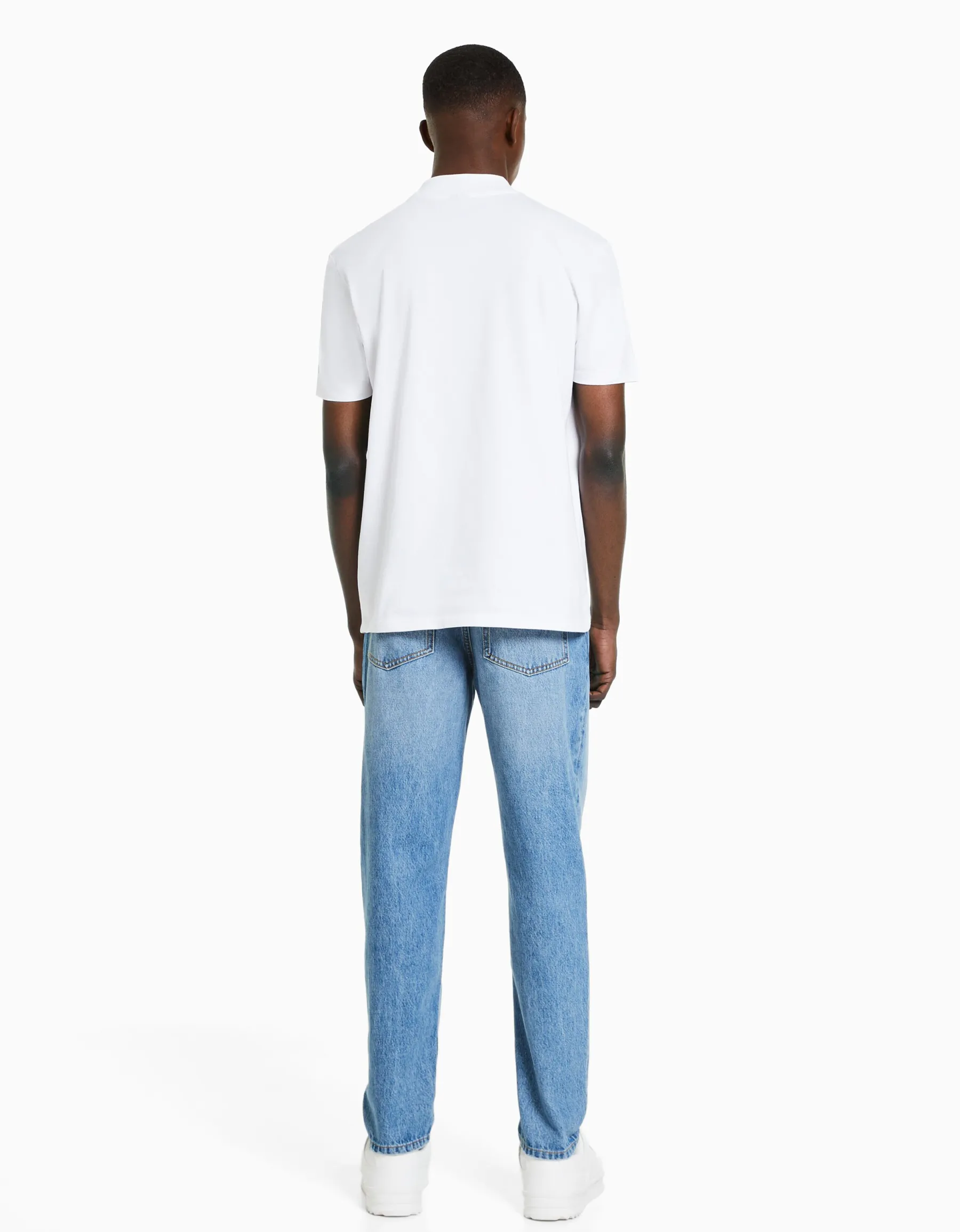 BERSHKA Jean straight style vintage Bleu clair Fashion