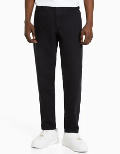 BERSHKA Jean straight style vintage Bleu clair Hot