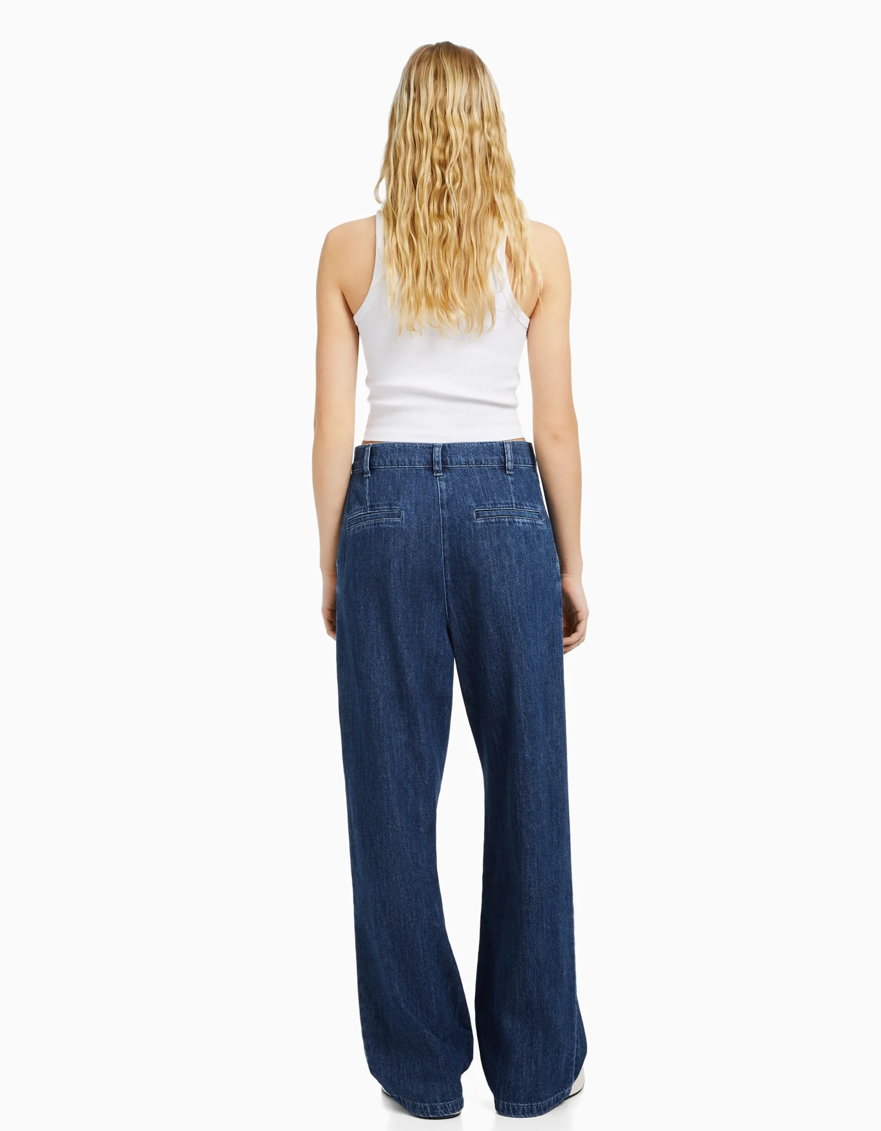 BERSHKA Jean tailoring Bleu Online