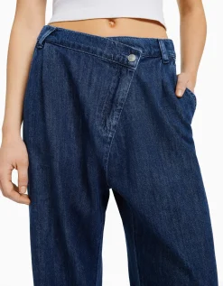 BERSHKA Jean tailoring Bleu Online