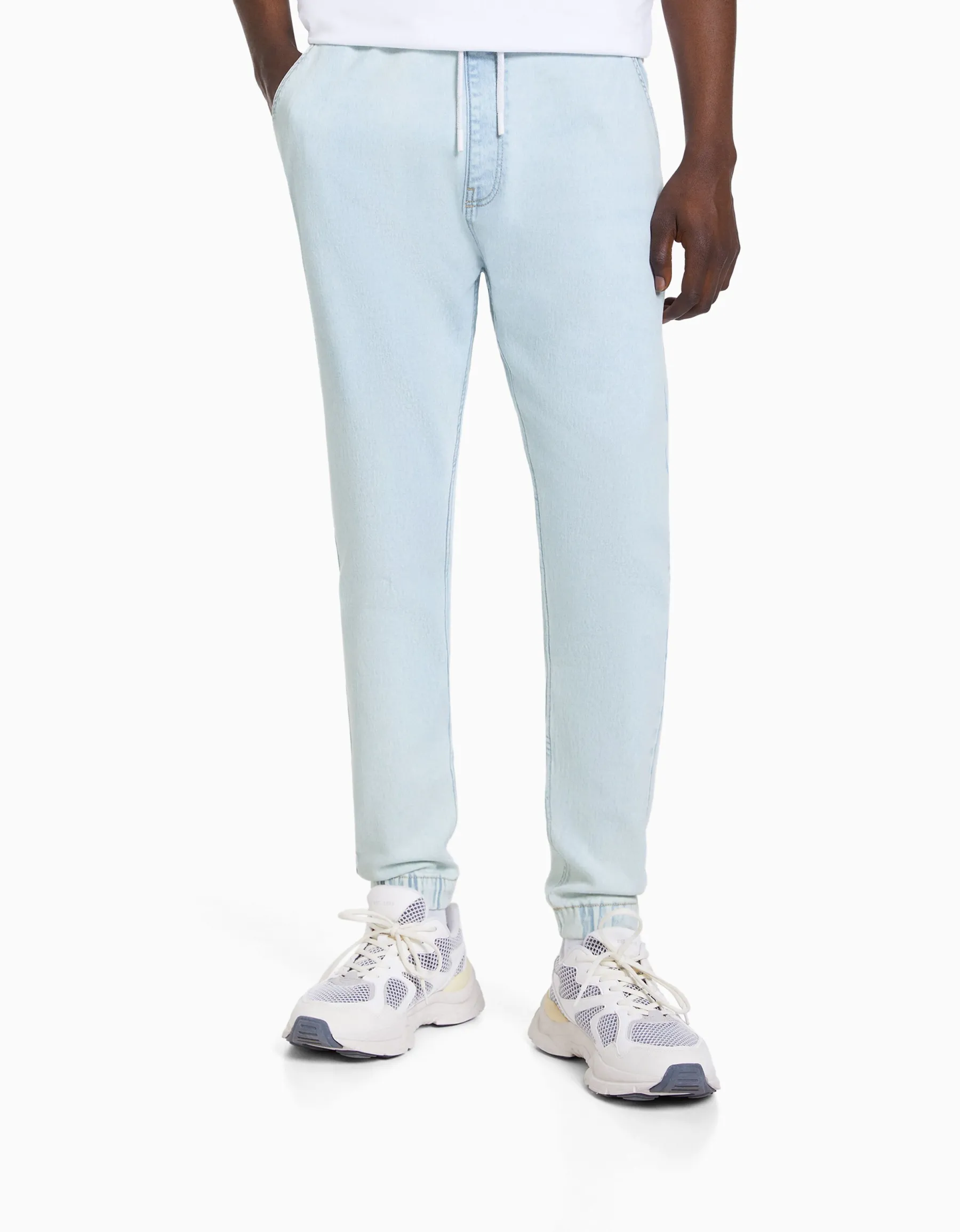 BERSHKA Jeans jogger Bleu lavé Best Sale