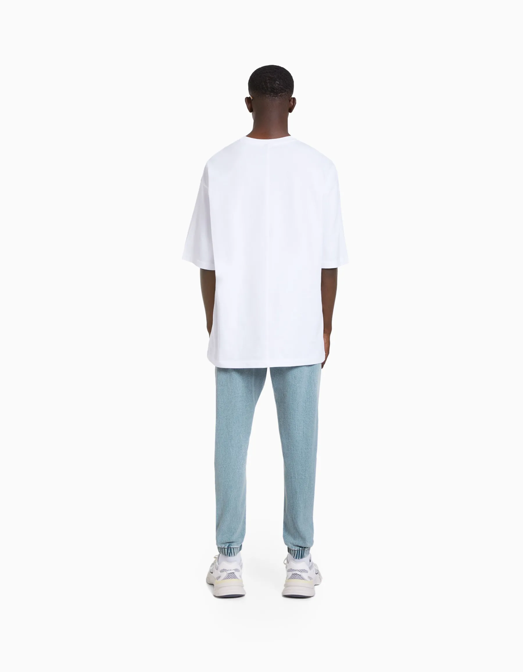 BERSHKA Jeans jogger Bleu lavé Hot