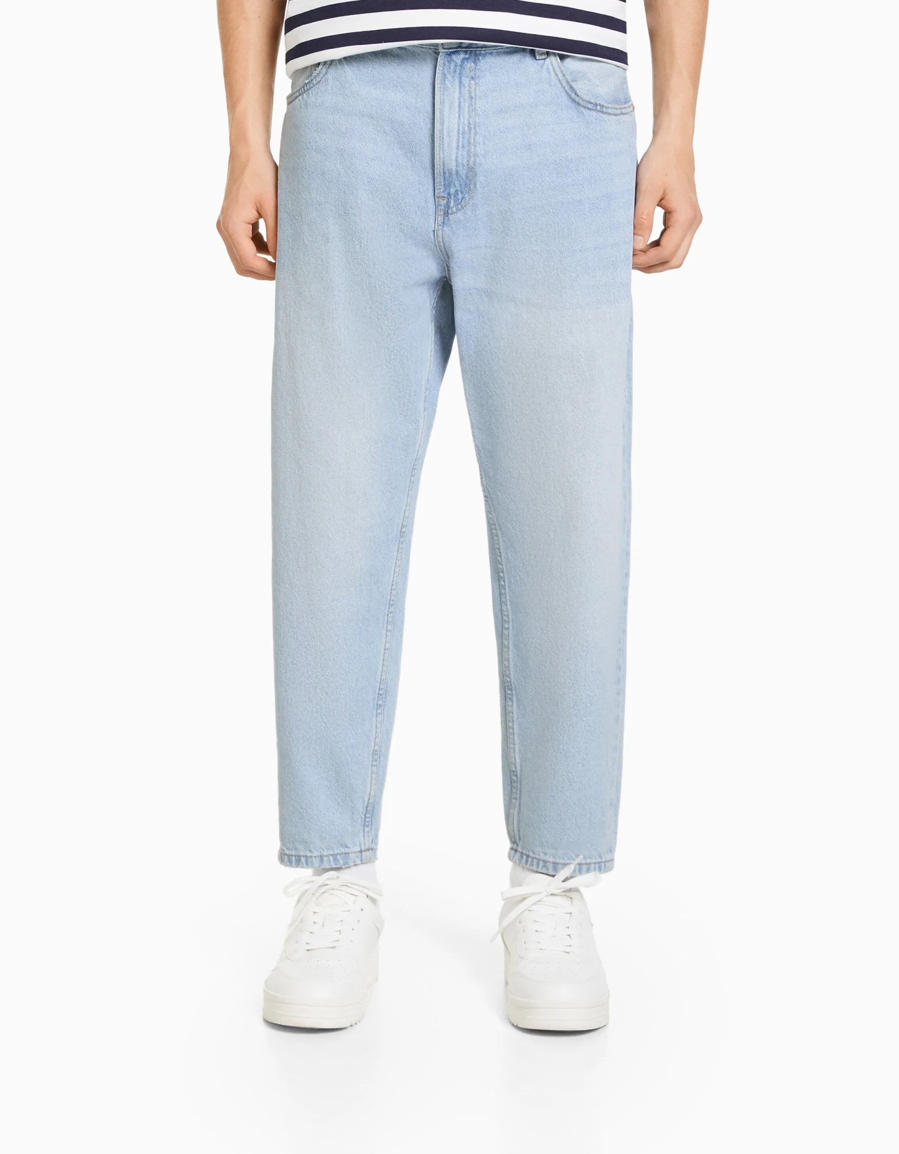 BERSHKA Jeans loose Bleu clair Clearance