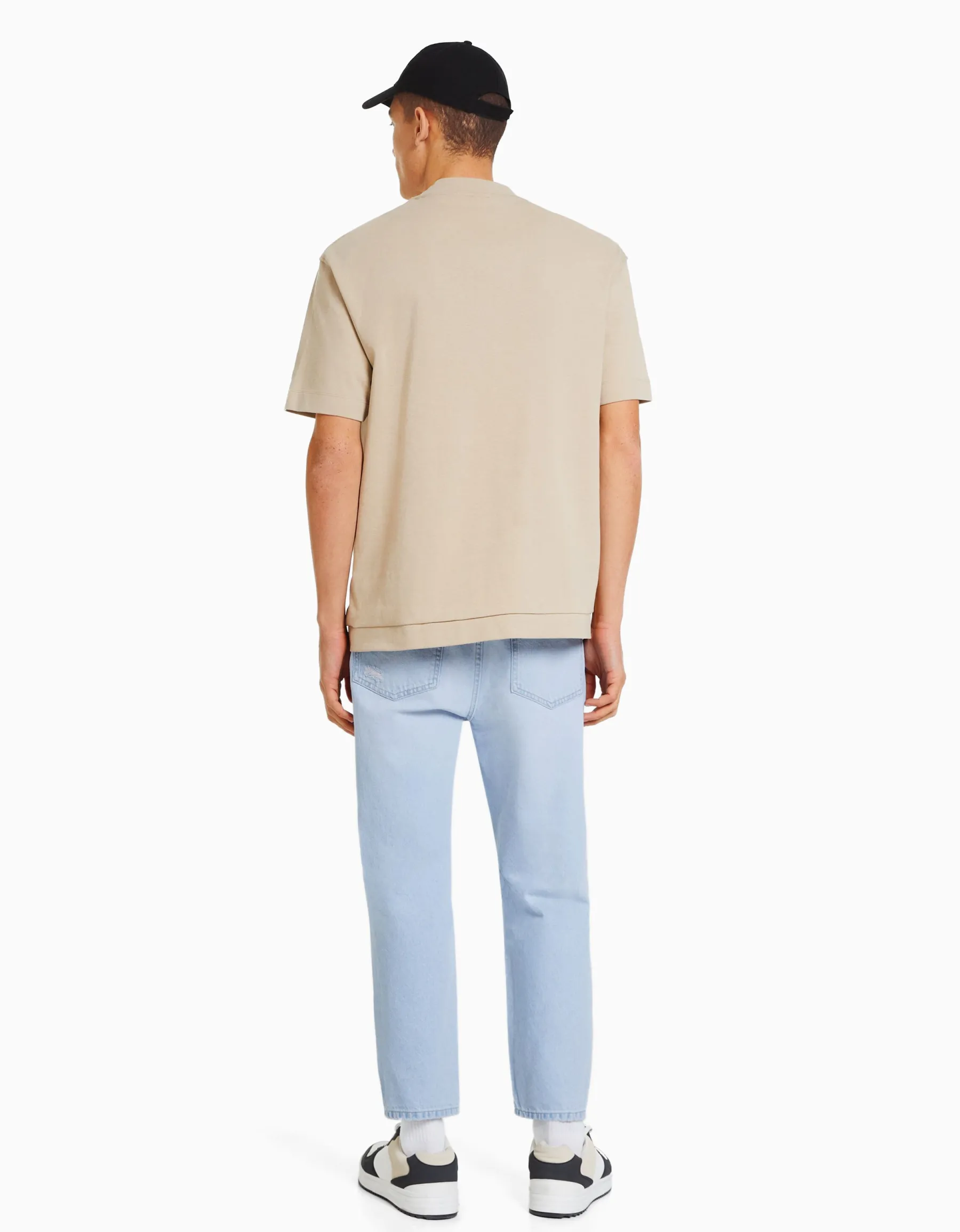 BERSHKA Jeans loose déchirés Blanc Fashion