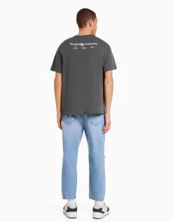 BERSHKA Jeans loose déchirés Blanc Hot
