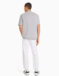 BERSHKA Jeans loose déchirés Blanc New
